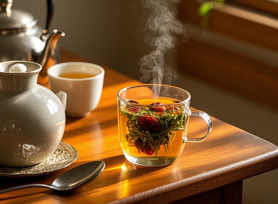 茵陳紅棗茶其成分對乙肝病毒表面抗原(HBsAg)有抑制趨勢，相關機制仍在深入探索